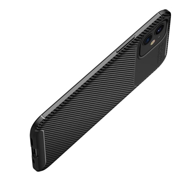 iPhone 12 Mini Iskunkestävä ohut suojus FullCarbon V4 Black