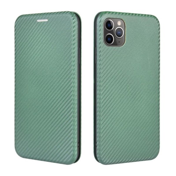 iPhone 11 Pro Flip Case Kortrum CarbonDreams Grøn Green