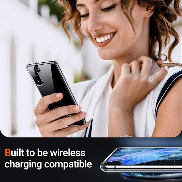Samsung S21 Plus stødabsorberende silikonecover Enkelt Transparent