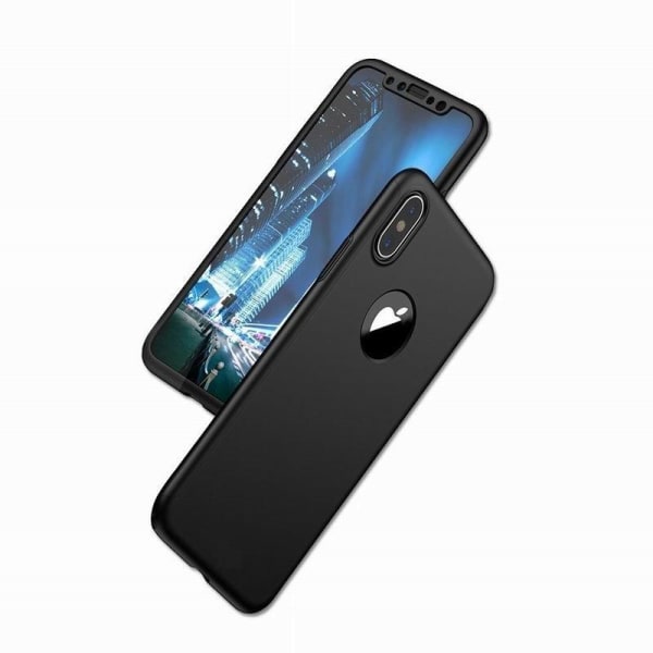 iPhone XS | 360° 3in1 FullCover Skal + 0.26mm 9H Glas Svart