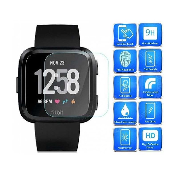 Fitbit Versa hærdet glas 0,2 mm 9H 2,15D Transparent