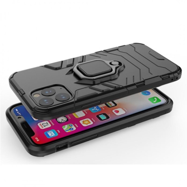iPhone 11 Pro Max Iskunkestävä suojus rengaspidikkeellä ThinArmo Black
