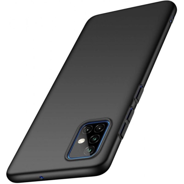 Samsung A71 Ultra-ohut kumipinnoitettu mattamusta Cover Basic V2 Black