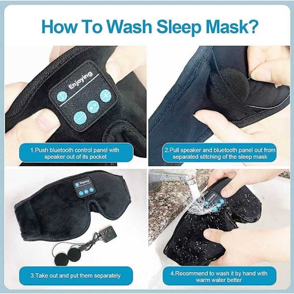 Sovmask med Inbyggda Bluetooth Högtalare Svart