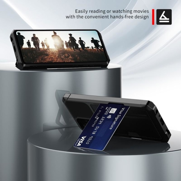 Samsung A72 4G / 5G Iskunkestävä kansi korttipaikalla Solid V2 Black