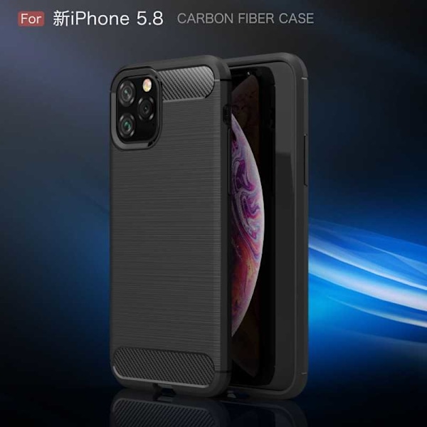 iPhone 11 Pro Max Iskunkestävä SlimCarbon-kuori Black