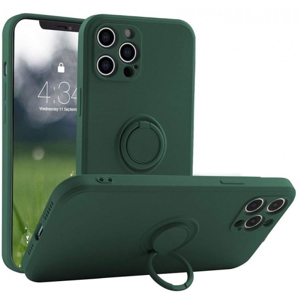 iPhone 14 Pro Max Støtsikker deksel med CamShield ringholder Dark green