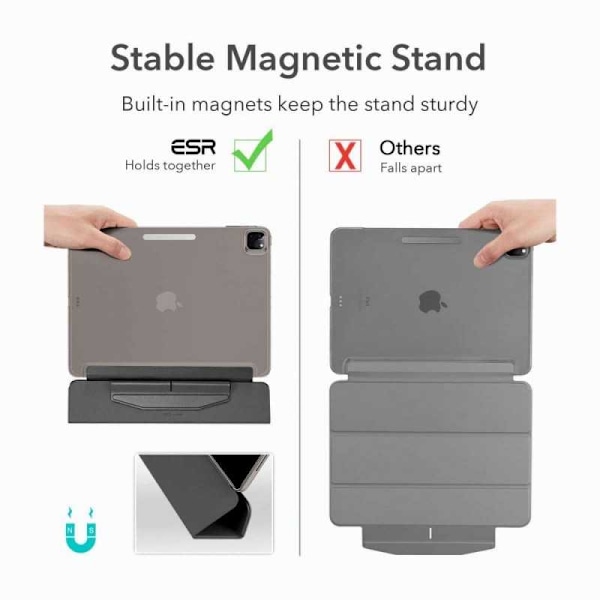 iPad Pro 12,9" 2021 Flip Case Hærdet glas ESR Ascend Trifold Black
