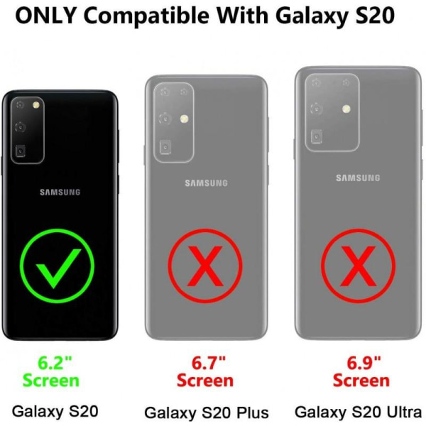 Samsung Galaxy S20 Støtsikker veske med kortspor Black