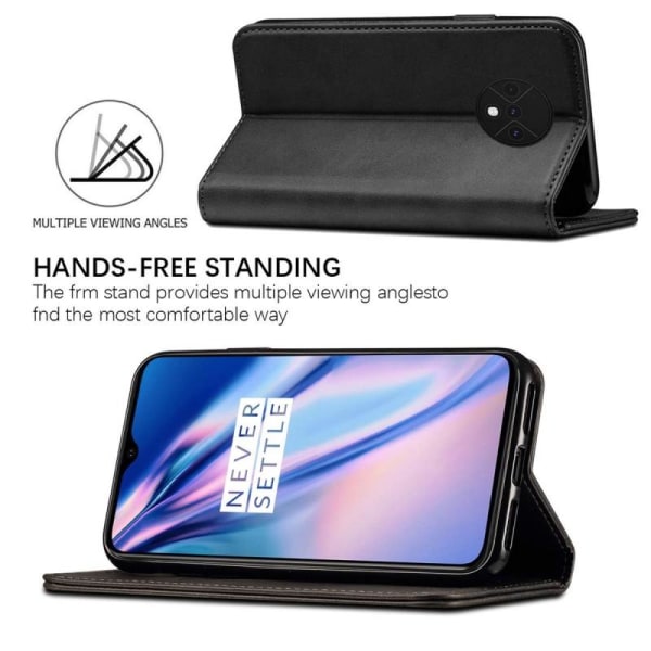 OnePlus 7T Plånboksfodral PU-Läder 4-FACK Svart