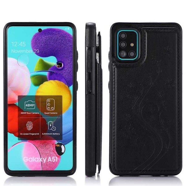 Samsung A51 Iskunkestävä kotelo, 3-taskuinen Flippr V2 Black
