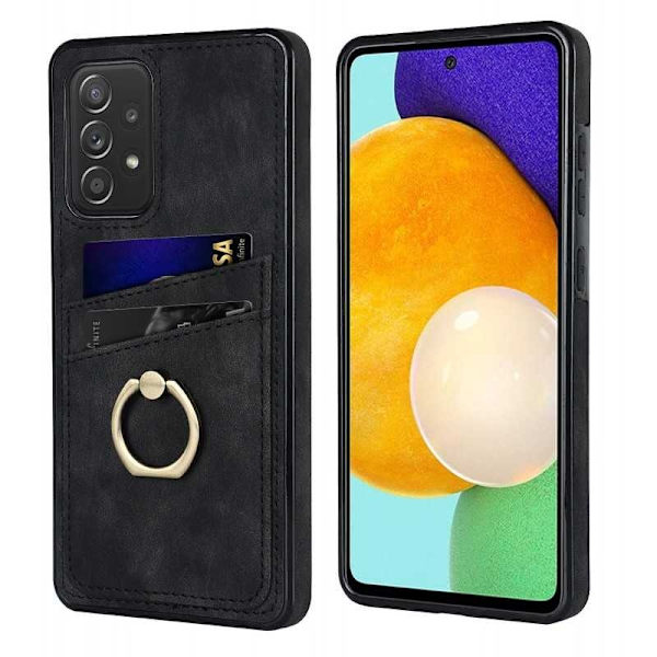 Samsung A53 5G Mobilskal med Korthållare Retro V4 Vinröd
