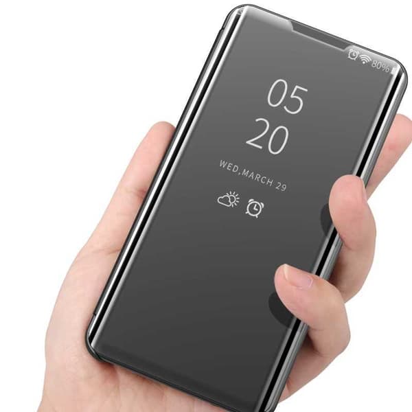 Samsung A21s Smart Flip Case Clear View Seisova V2 Rocket Black