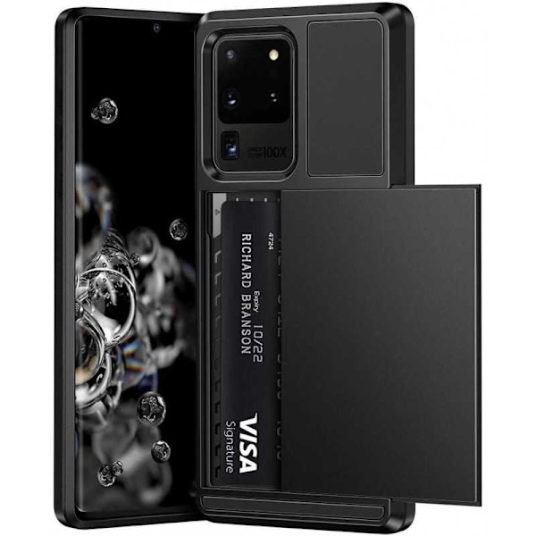 Samsung Galaxy S20 Ultra iskunkestävä kansi korttipaikalla Black