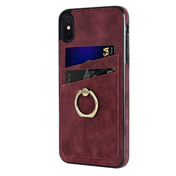 iPhone X / XS Mobilskal med Korthållare Retro V4 Svart
