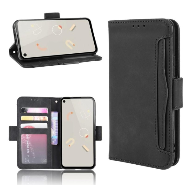 Google Pixel 4a 4G/LTE Wallet Case PU-læder 6-LOMMES Winston V3 Black