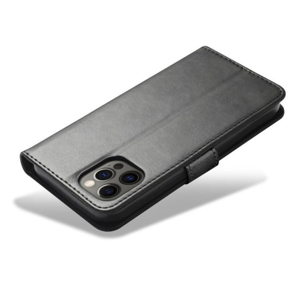 iPhone 15 Pro Max lommebokveske PU skinn 4-LOMMER Black