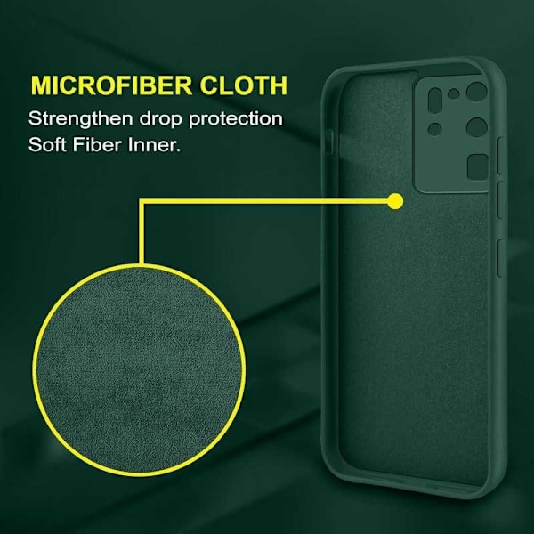 Samsung S20 Ultra Gummibelagd Mattgrönt Skal Kameraskydd Liquid - Grön