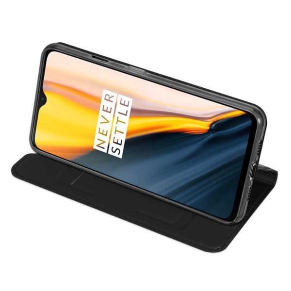 OnePlus 7 Flip Case Smooth -korttipaikka Black