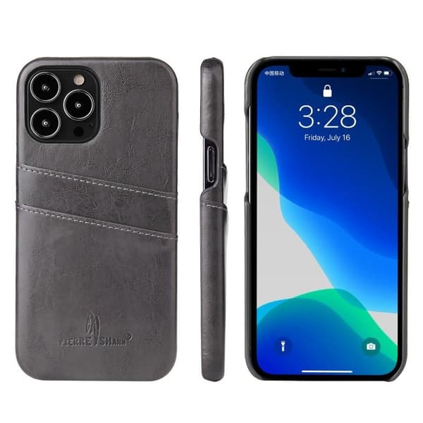 iPhone 14 Pro iskuja vaimentava korttipidike Retro Black
