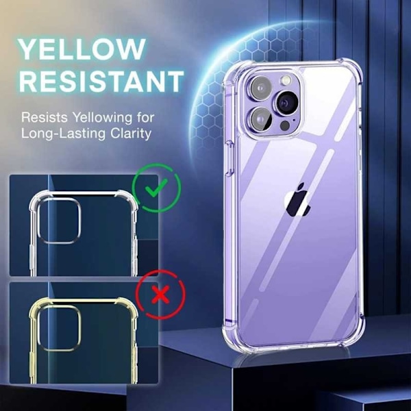 iPhone 14 Pro Max stødabsorberende silikone Shell Shockr Transparent