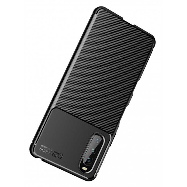 Xperia 10 III Stöttåligt Slimmat Skal FullCarbon V4 Svart