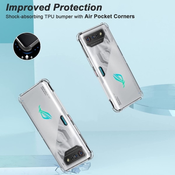 Asus Rog Phone 7 Stöttåligt Skal med Förstärkta Hörn Transparent