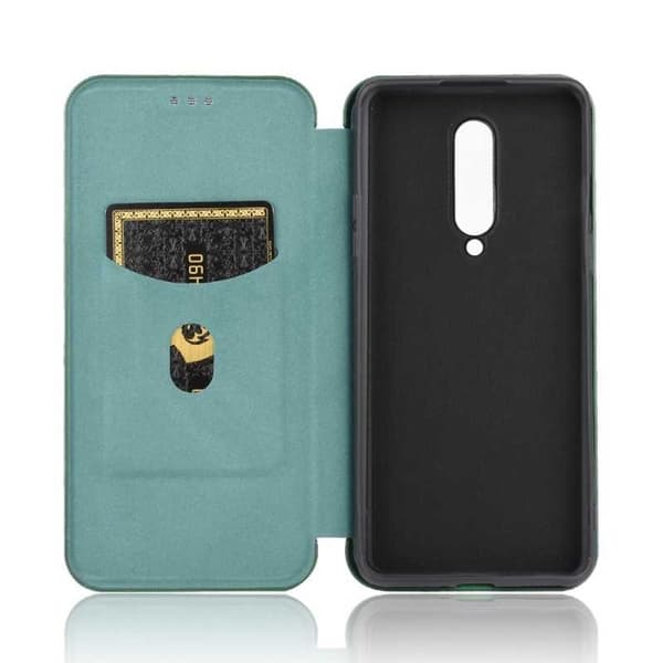 OnePlus 8 Flipfodral Kortfack CarbonDreams Grön Grön