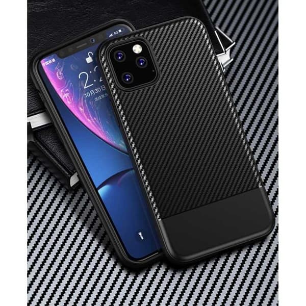 iPhone 12 Pro Max Iskunkestävä matkapuhelinsuoja FullCarbon Black