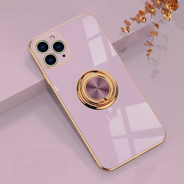 Tyylikäs ja iskunkestävä iPhone 11 Pro -kotelo, jossa on Flawless sormusteline Rosa
