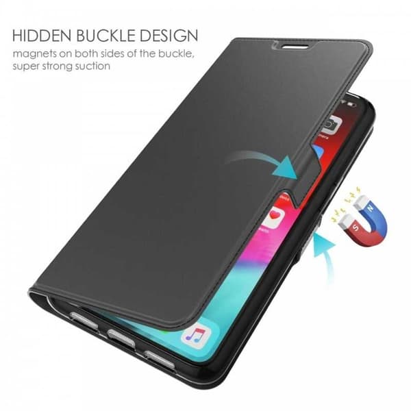 iPhone 12 / 12 Pro Flip Case Skin Pro V2 korttilokerolla Black