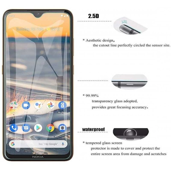 Nokia 5.3 Härdat glas 0.26mm 2.5D 9H Transparent