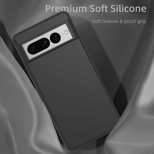 Google Pixel 7 Pro Gummibelagd Mattsvart Silikon Skal Svart