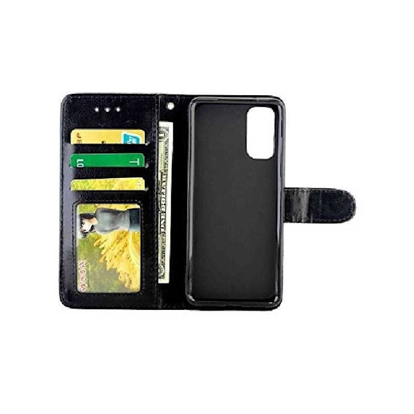 Samsung Galaxy S20 Pung Etui PU Læder 4 RUMMET Black