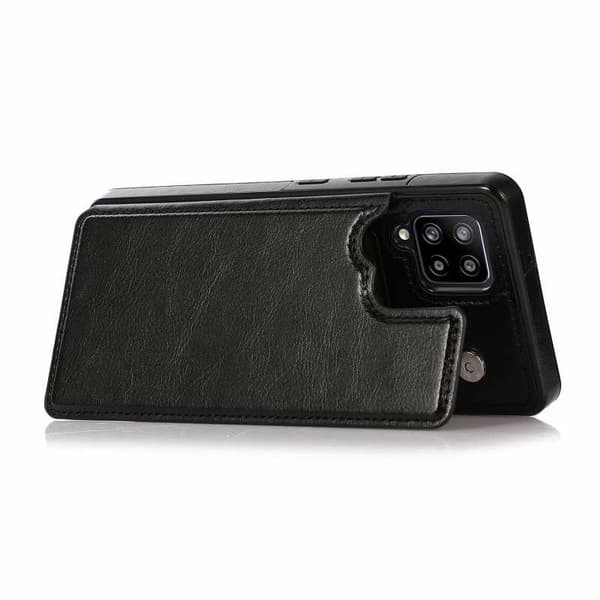 Samsung A12 5G iskunkestävä kansikorttipidike 3-taskuinen Flippr Black