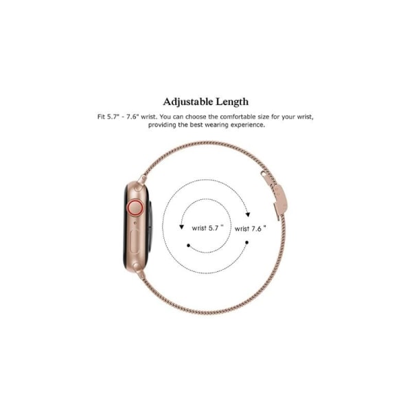 Apple Watch 38/40/41mm Slim Armband Milanesisk Loop Rosa guld