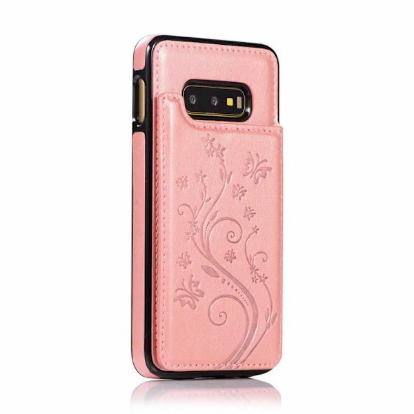 Samsung S10e Iskunkestävä kotelo, 3-taskuinen Flippr V2 Pink gold