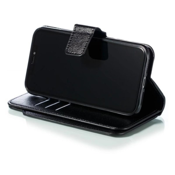 Iphone 12 / 12 Pro Praktisk Plånboksfodral med 12-Fack Array V4 Svart