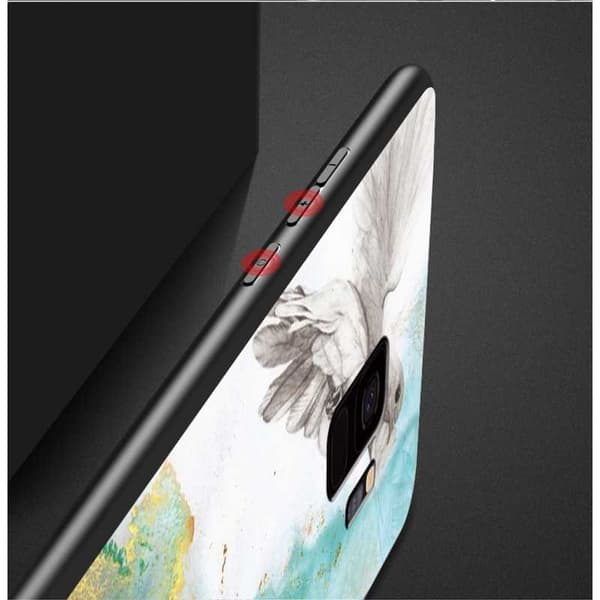 Samsung S9 Marble Shell 9H Tempered Glass Back Glassback V2 White Variant 2