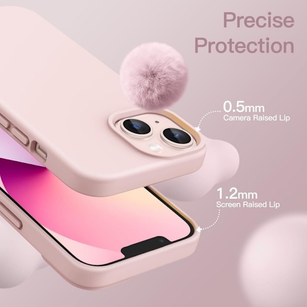 Kuminen iskunkestävä kotelo iPhone 13 - vaaleanpunainen