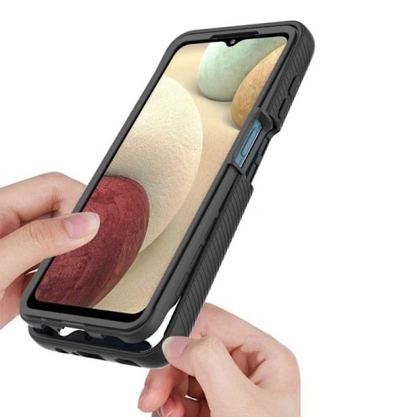 Samsung A12 Heltäckande Premium 3D Skal 3in1 ThreeSixty Transparent