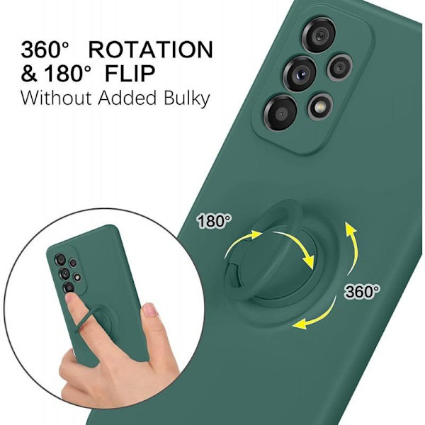 Samsung A23 5G iskunkestävä kotelo CamShield-renkaan pidikkeellä Dark green