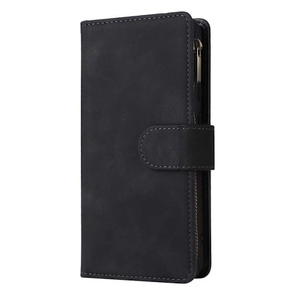 Google Pixel 7a Multifunktionellt Plånboksfodral Zipper 8-Fack Svart