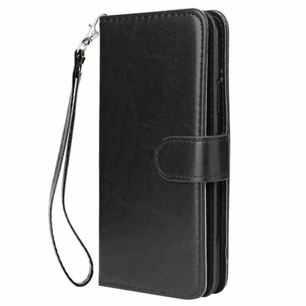 Käytännöllinen iPhone 11 -lompakkokotelo 10 taskulla Black