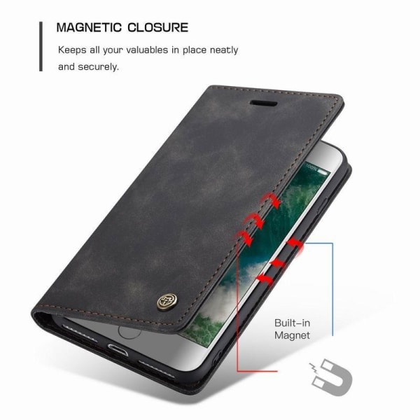 iPhone 7 Plus Exclusive & Elegant Flip Case CaseMe 3-FACK Black