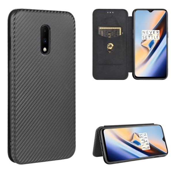 OnePlus 7 Flipfodral Kortfack CarbonDreams Svart