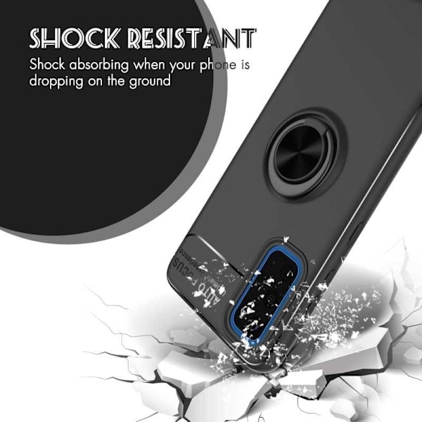 Samsung Galaxy S20 Praktisk Stöttåligt Skal med Ringhållare V3 Svart
