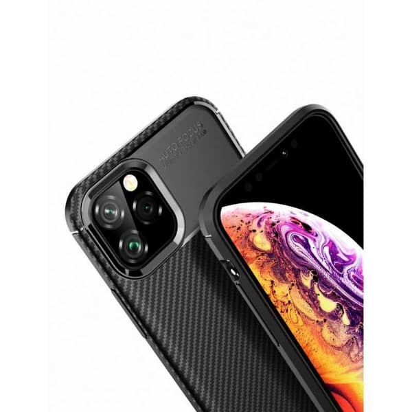 iPhone 11 Pro Max Iskunkestävä ohut kansi FullCarbon V4 Black