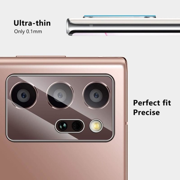 2-PACK Samsung Note 20 Ultra Kamera Linsskydd Flexibelt Glas Transparent