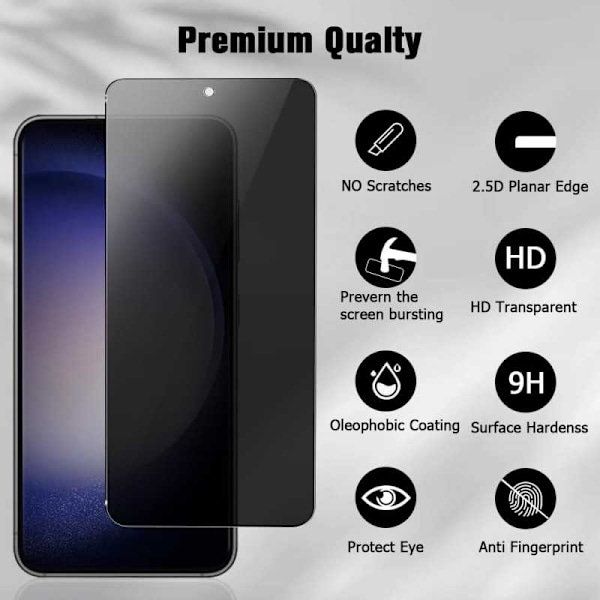 Samsung S24 Privacy Härdat glas 0.26mm 2.5D 9H